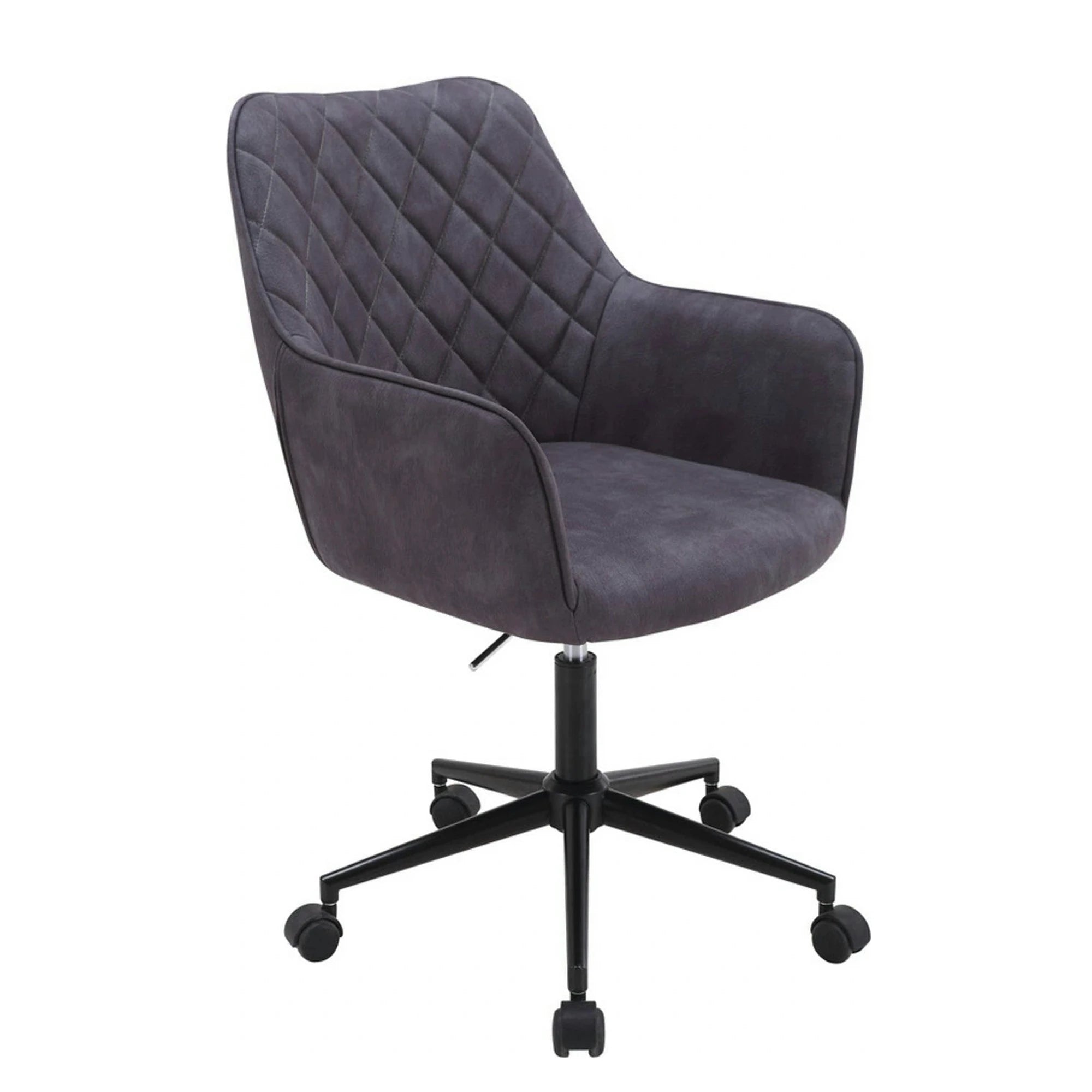 Scaun birou MARTHA, gri inchis, stofa/plastic, 57x62x88/100 cm