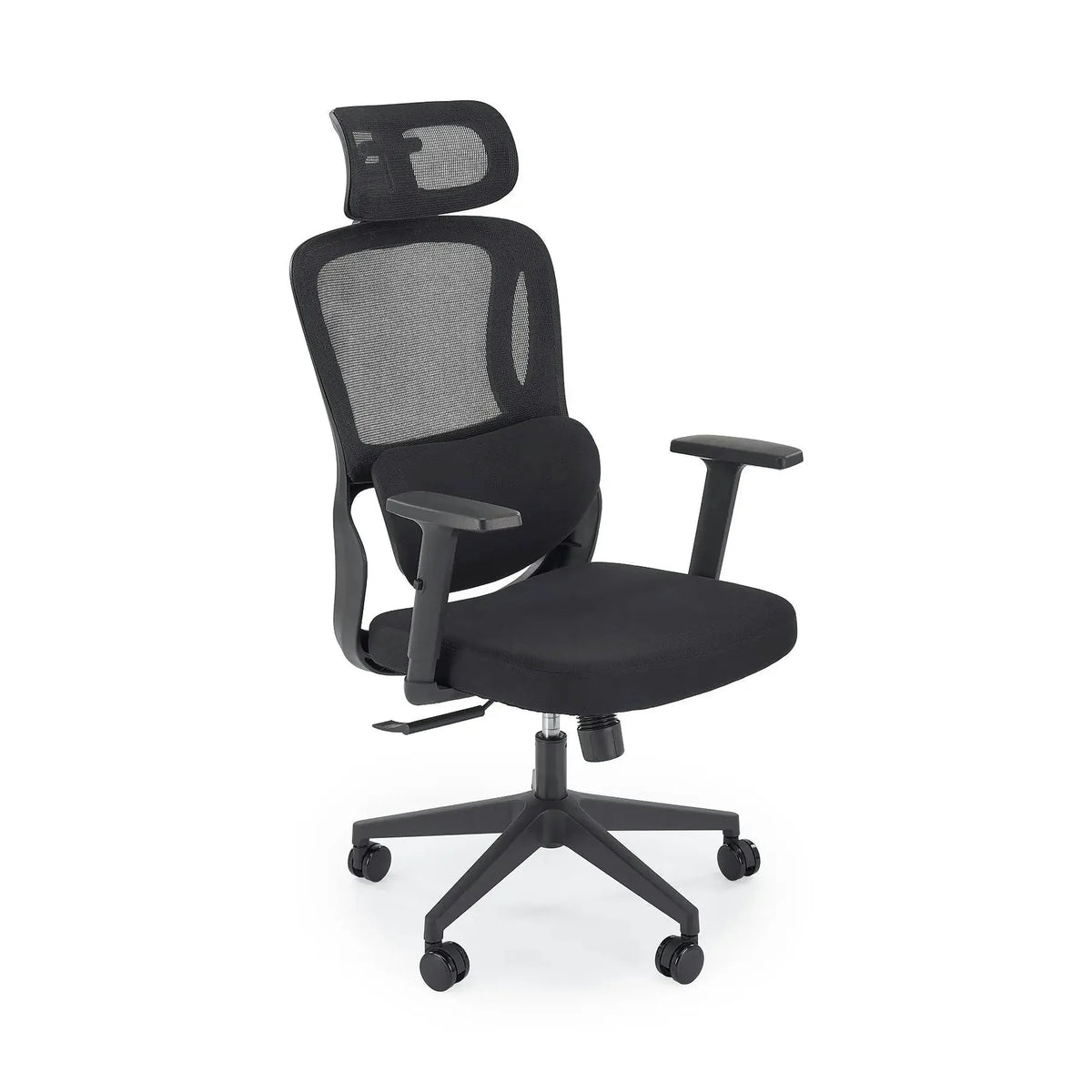 Scaun birou MATEUS, negru, stofa/plasa, 67x70x126/133 cm