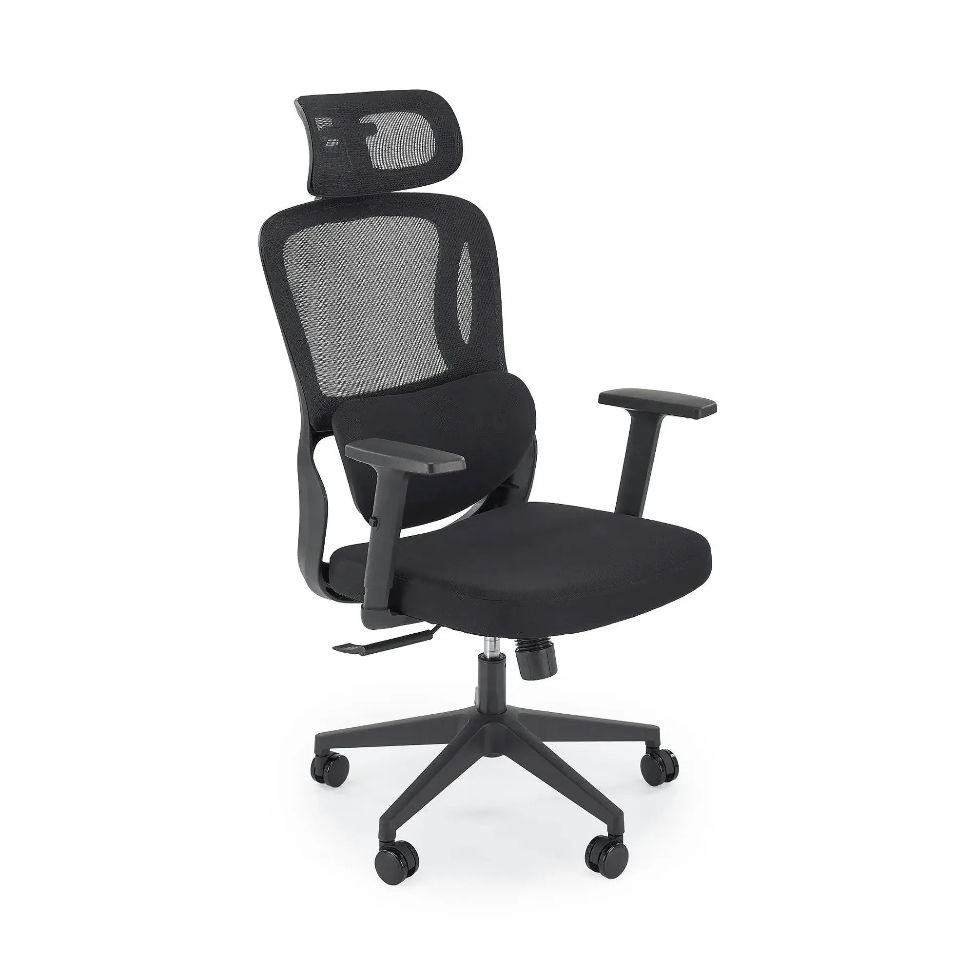 Scaun birou MATEUS, negru, stofa/plasa, 67x70x126/133 cm