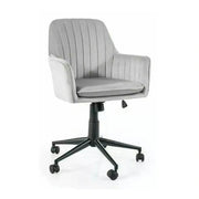Scaun birou moale Q-886, gri deschis, stofa catifelata/metal, 58x44x83/91 cm