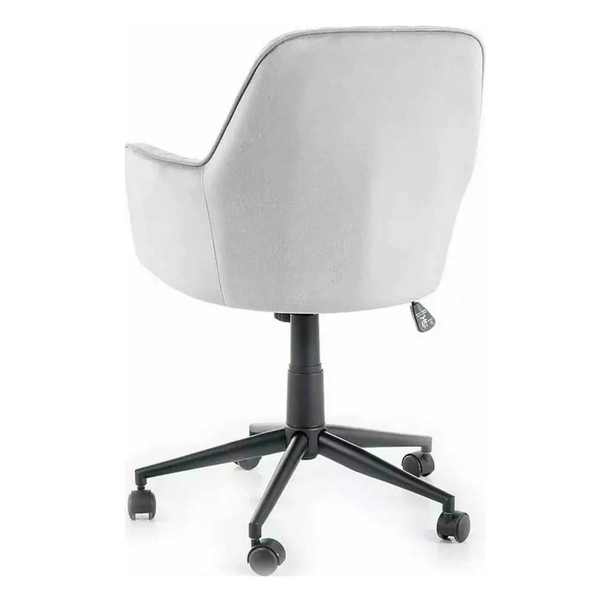 Scaun birou moale Q-886, gri deschis, stofa catifelata/metal, 58x44x83/91 cm