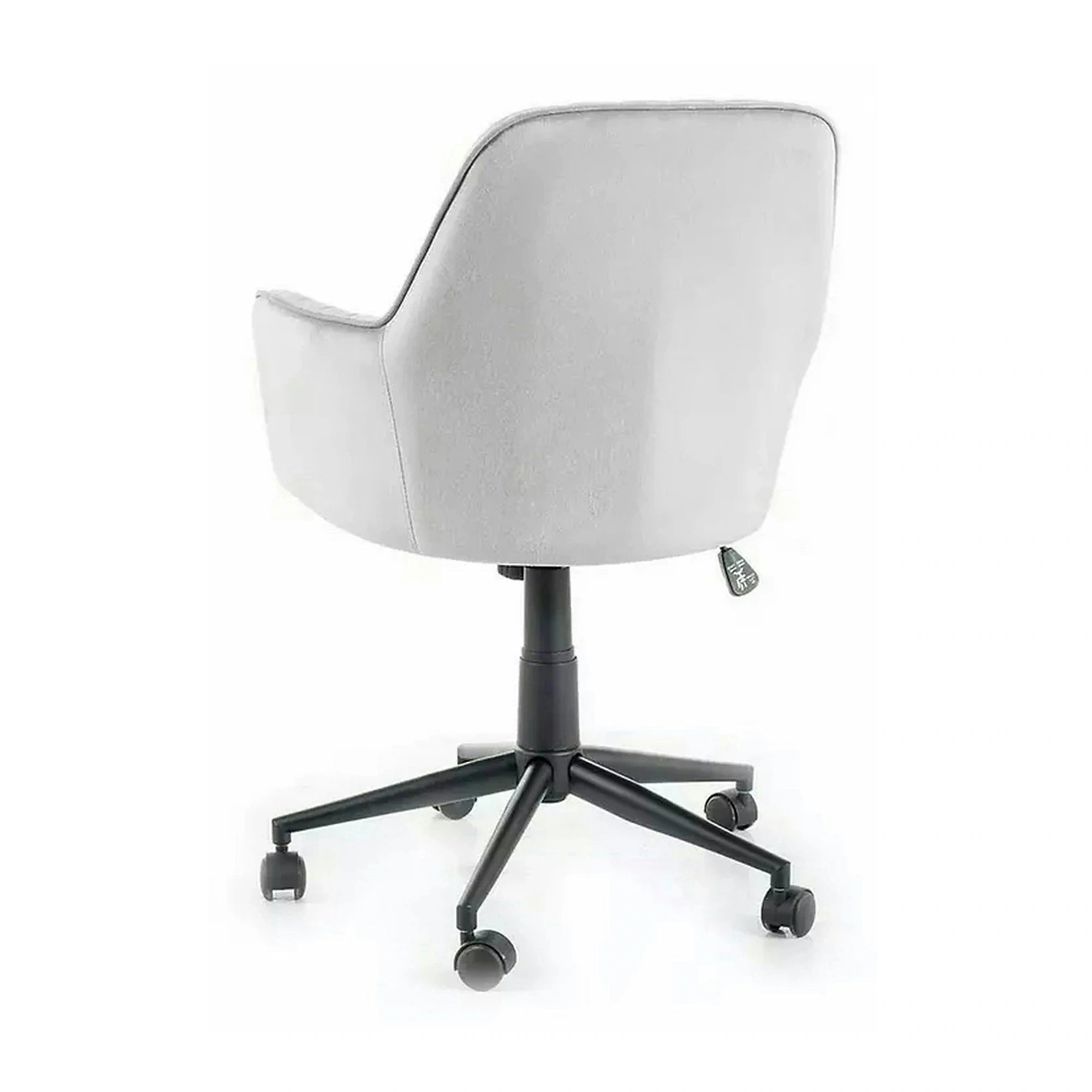 Scaun birou moale Q-886, gri deschis, stofa catifelata/metal, 58x44x83/91 cm