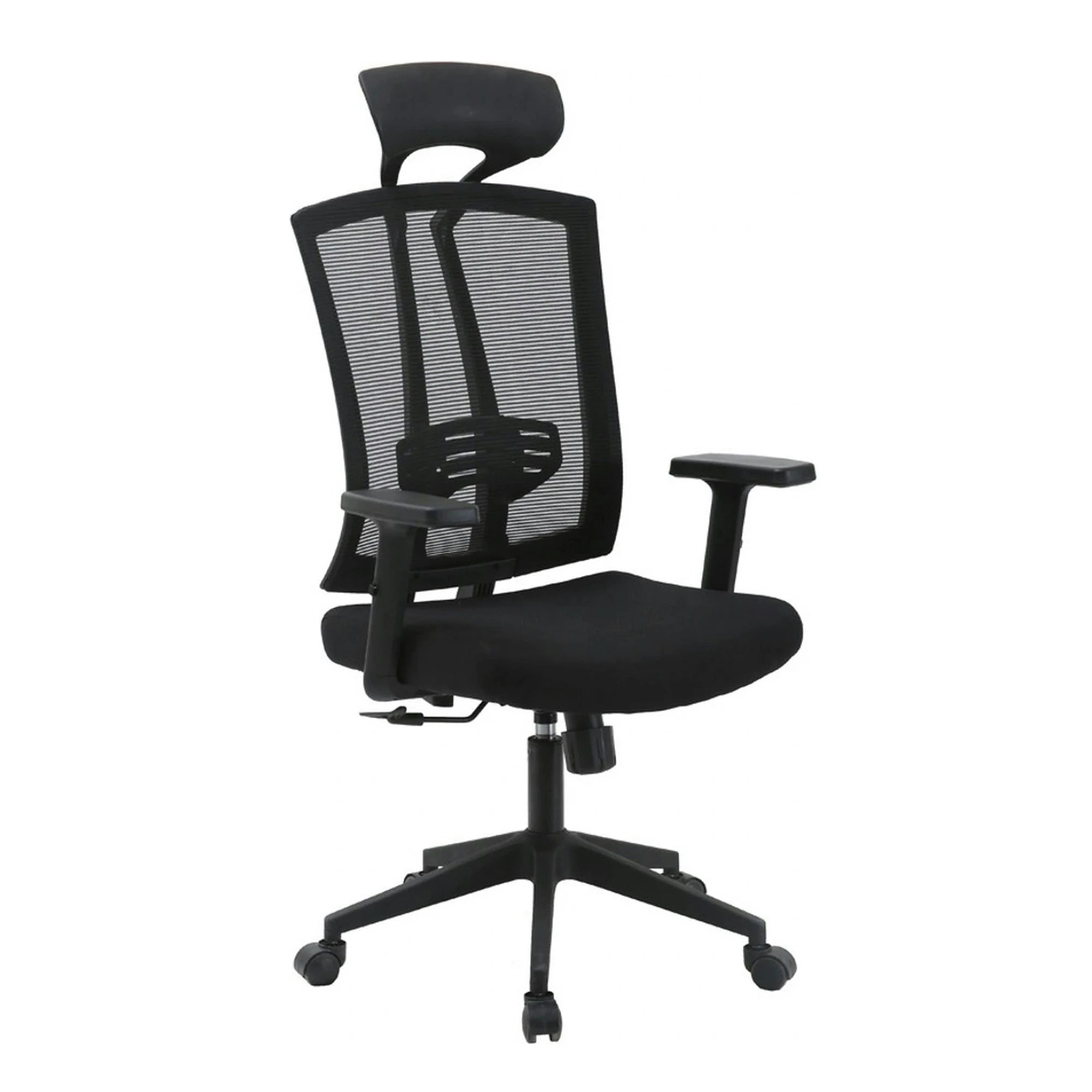 Scaun birou NAO, negru, stofa/plasa, 65x67x122/132 cm