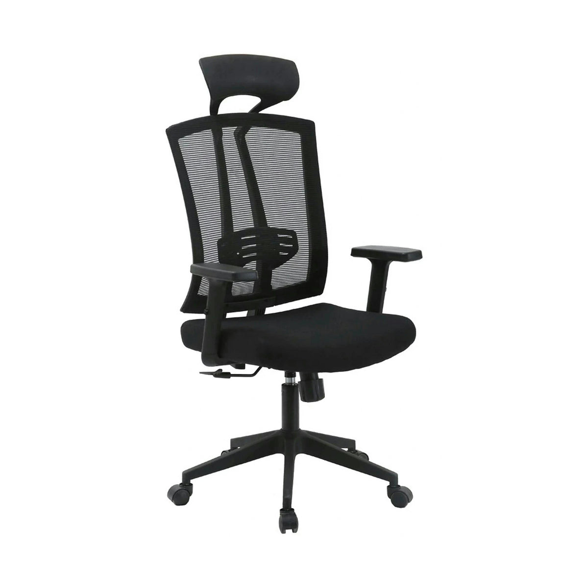 Scaun birou NAO, negru, stofa/plasa, 65x67x122/132 cm