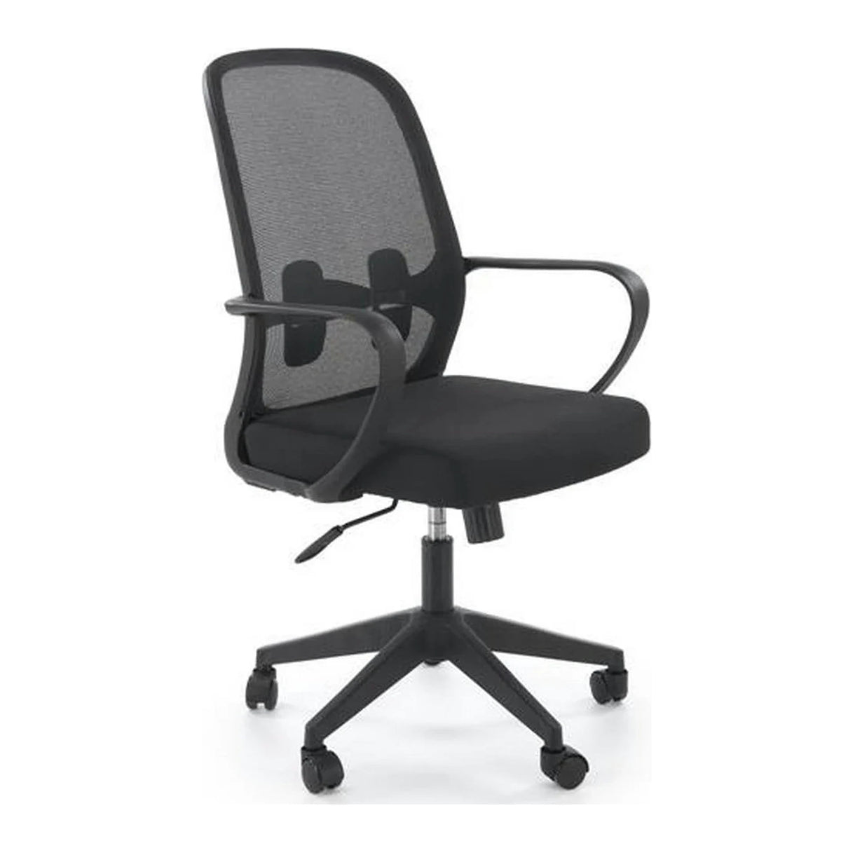 Scaun birou ORCANO, negru, stofa clasica/plastic, 62x65x101/111 cm