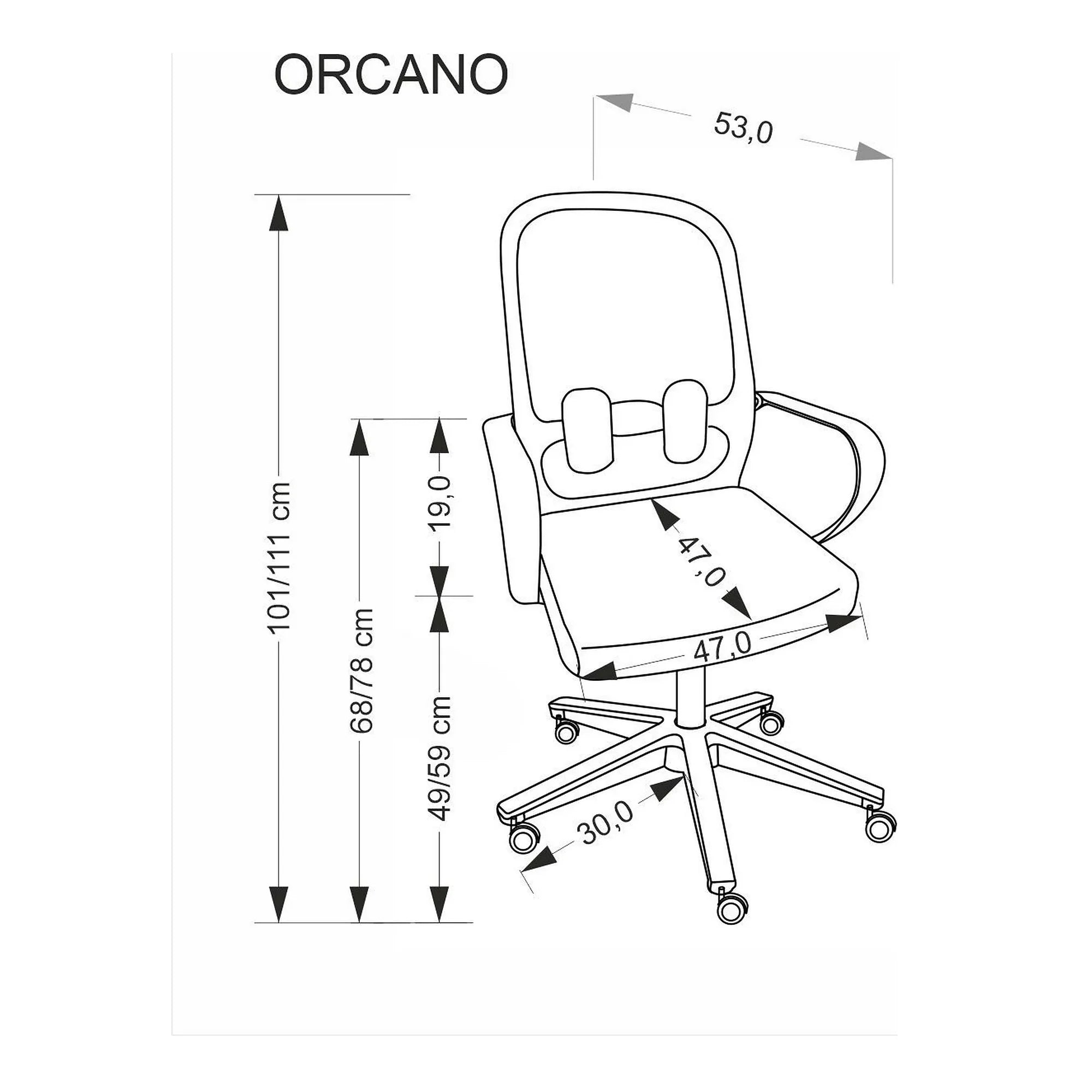 Scaun birou ORCANO, negru, stofa clasica/plastic, 62x65x101/111 cm