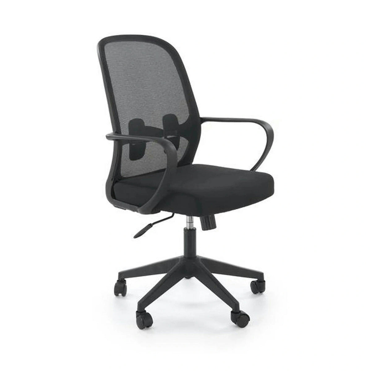 Scaun birou ORCANO, negru, stofa clasica/plastic, 62x65x101/111 cm