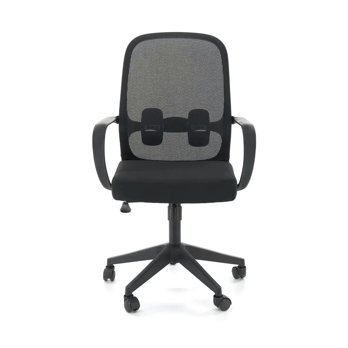 Scaun birou ORCANO, negru, stofa clasica/plastic, 62x65x101/111 cm