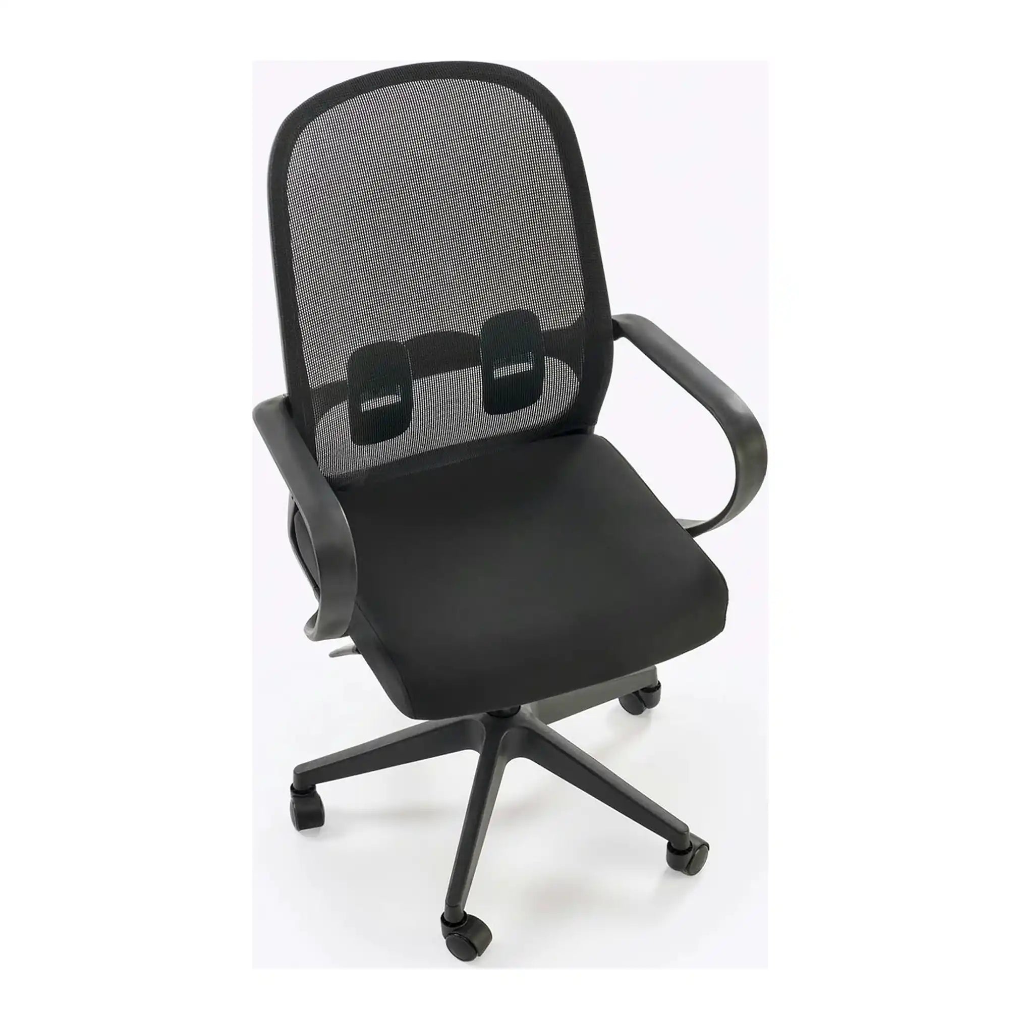 Scaun birou ORCANO, negru, stofa clasica/plastic, 62x65x101/111 cm