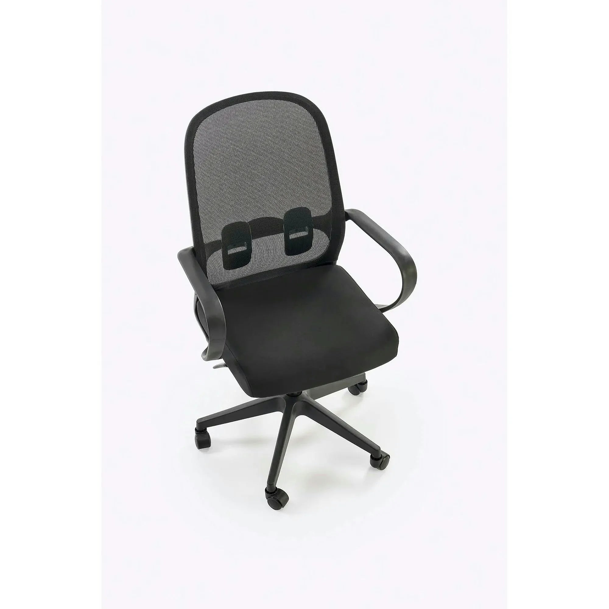 Scaun birou ORCANO, negru, stofa clasica/plastic, 62x65x101/111 cm