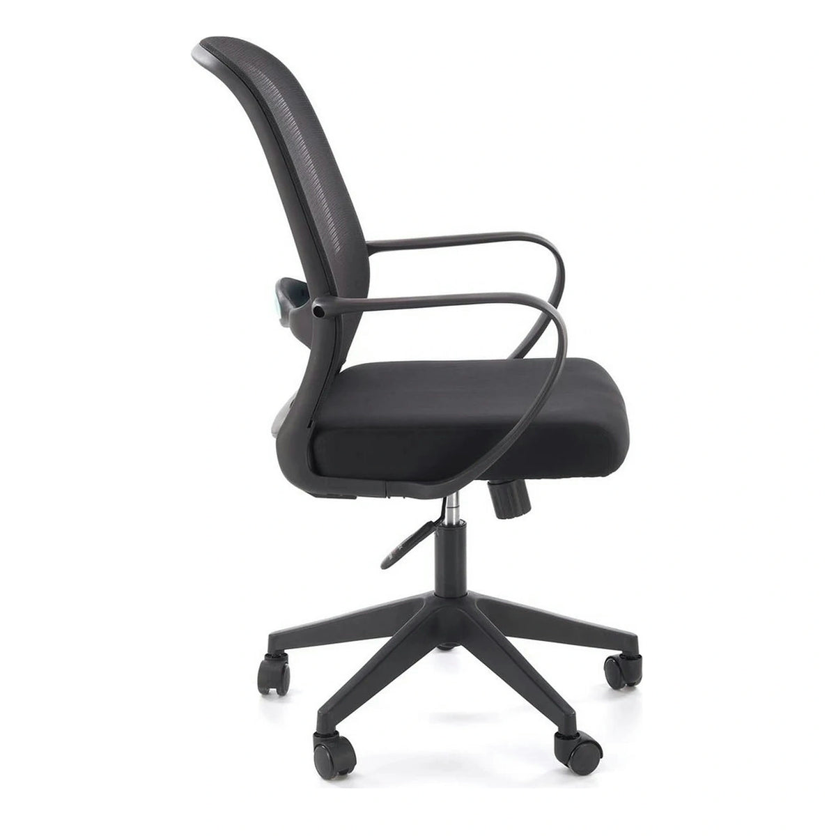 Scaun birou ORCANO, negru, stofa clasica/plastic, 62x65x101/111 cm
