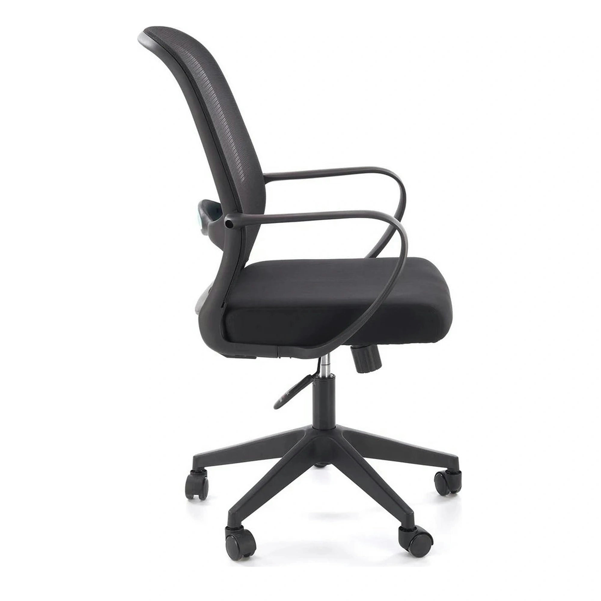 Scaun birou ORCANO, negru, stofa clasica/plastic, 62x65x101/111 cm