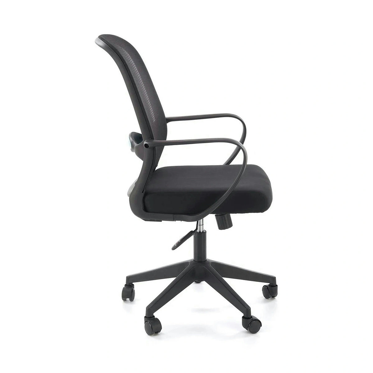 Scaun birou ORCANO, negru, stofa clasica/plastic, 62x65x101/111 cm