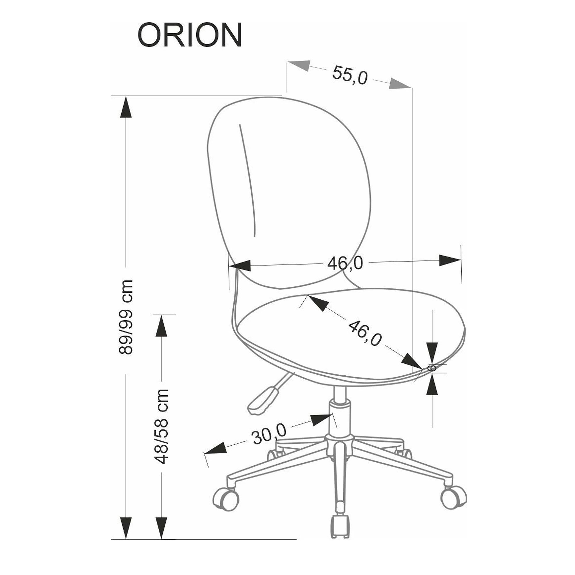 Scaun birou ORION, gri deschis/negru, stofa clasica/polipropilena, 46x55x89/99 cm