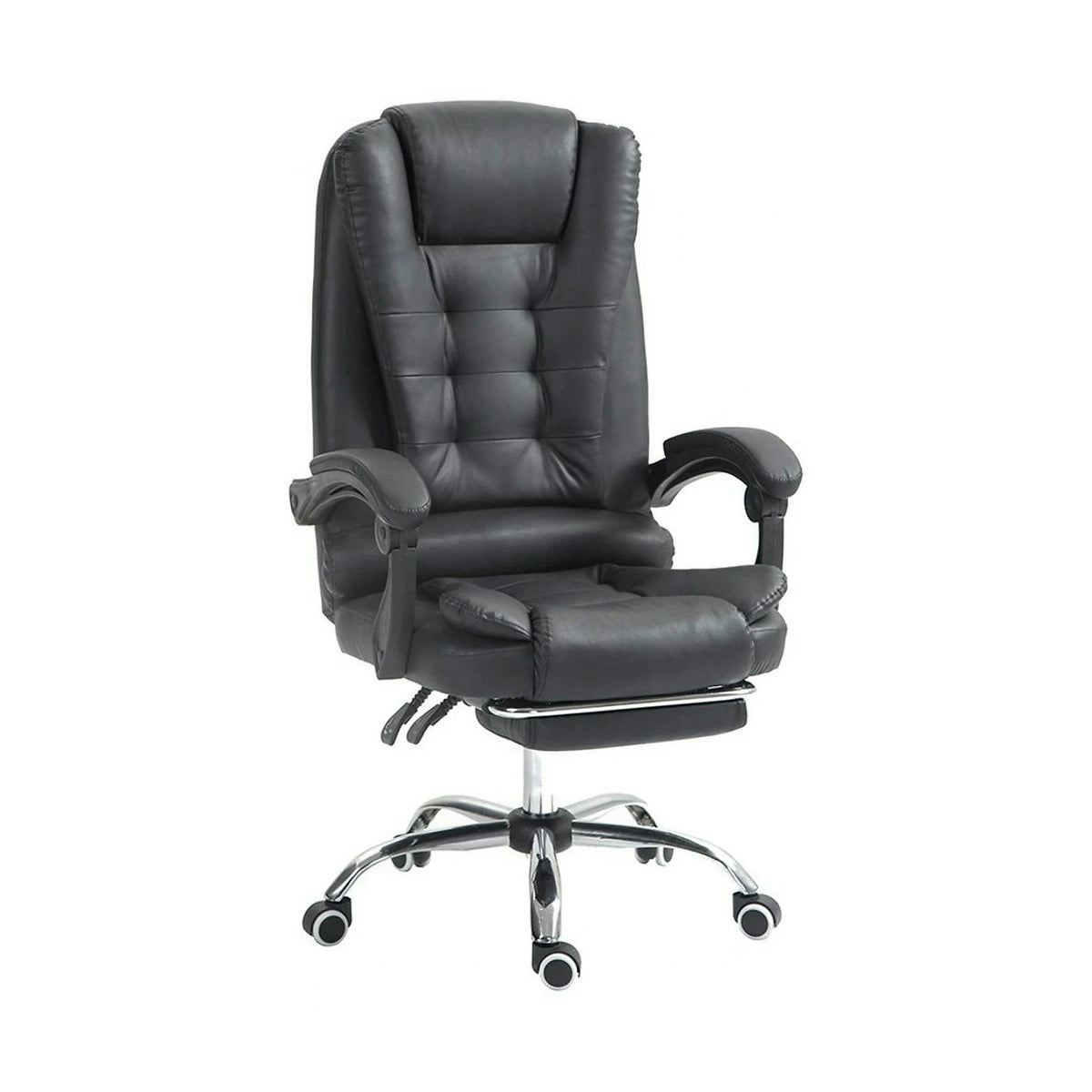 Scaun birou OSKAR, negru, piele ecologica, 62x62x100/110 cm