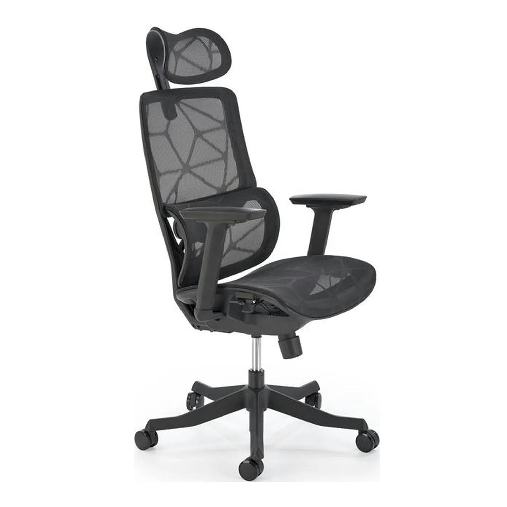 Scaun birou OSVALDO, negru, plasa, 68x74x122/128 cm