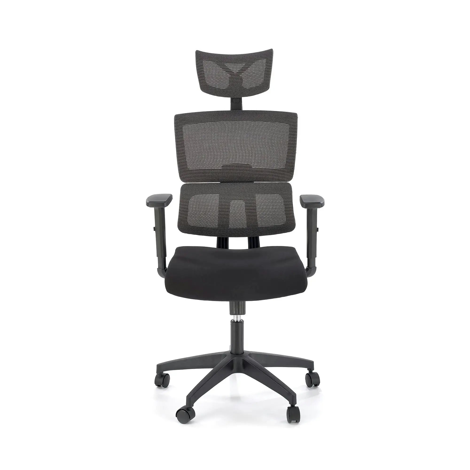 Scaun birou PABLO, negru/gri, stofa/plasa, 64x67x118/127 cm