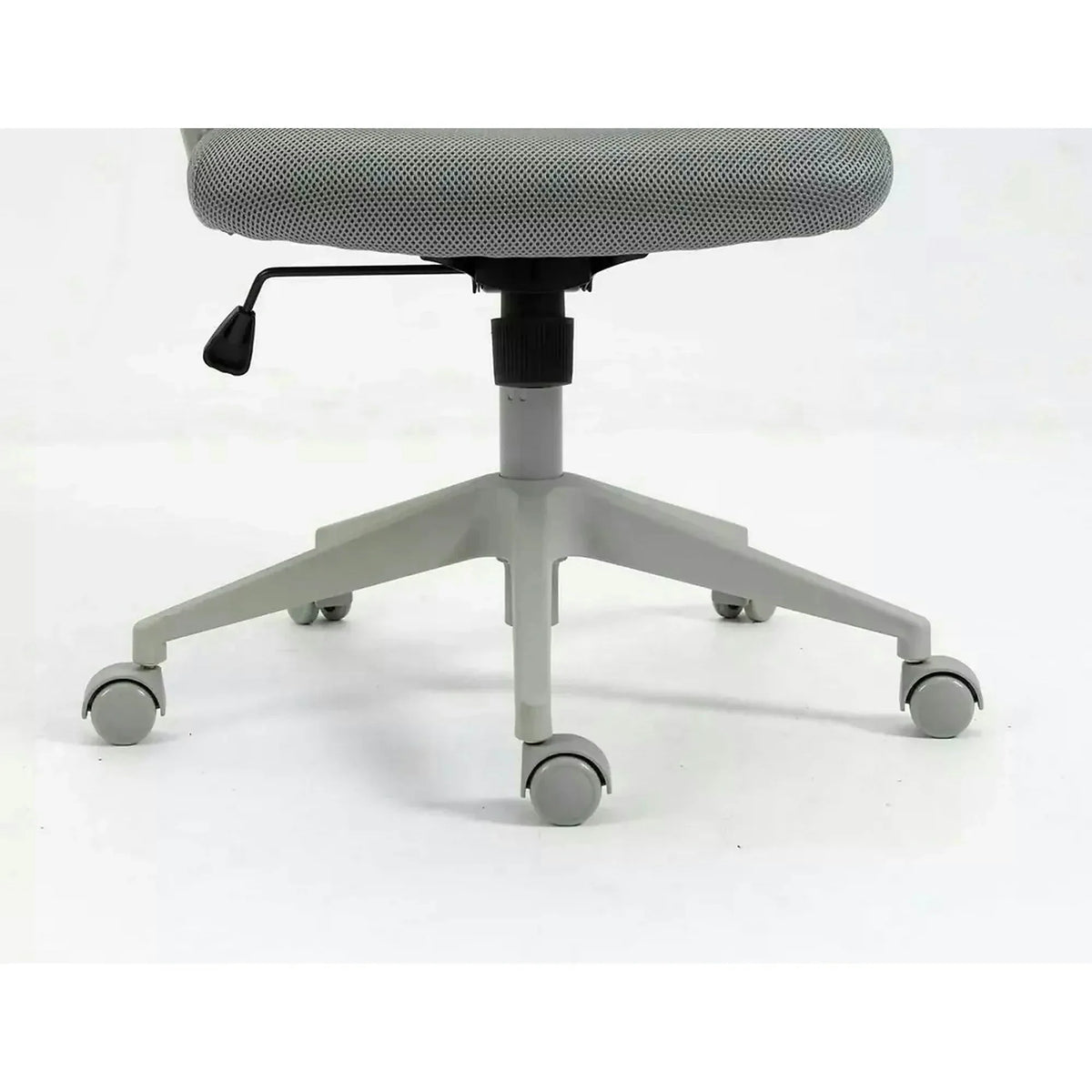 Scaun birou Q-026, gri, piele ecologica/plasa, 59x48x107/117 cm