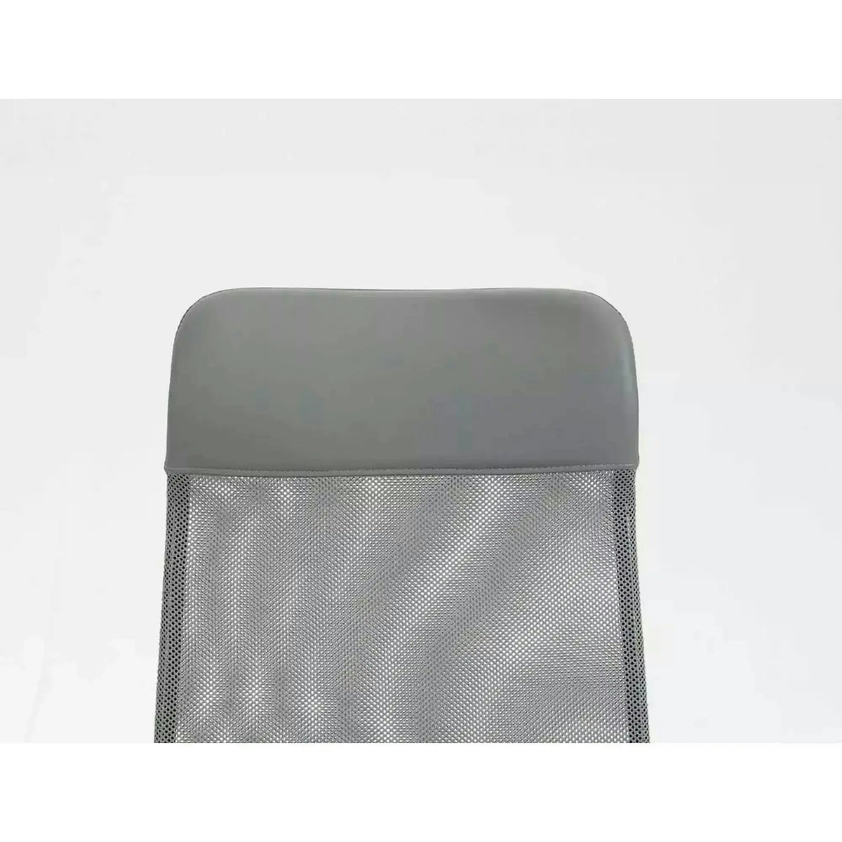 Scaun birou Q-026, gri, piele ecologica/plasa, 59x48x107/117 cm