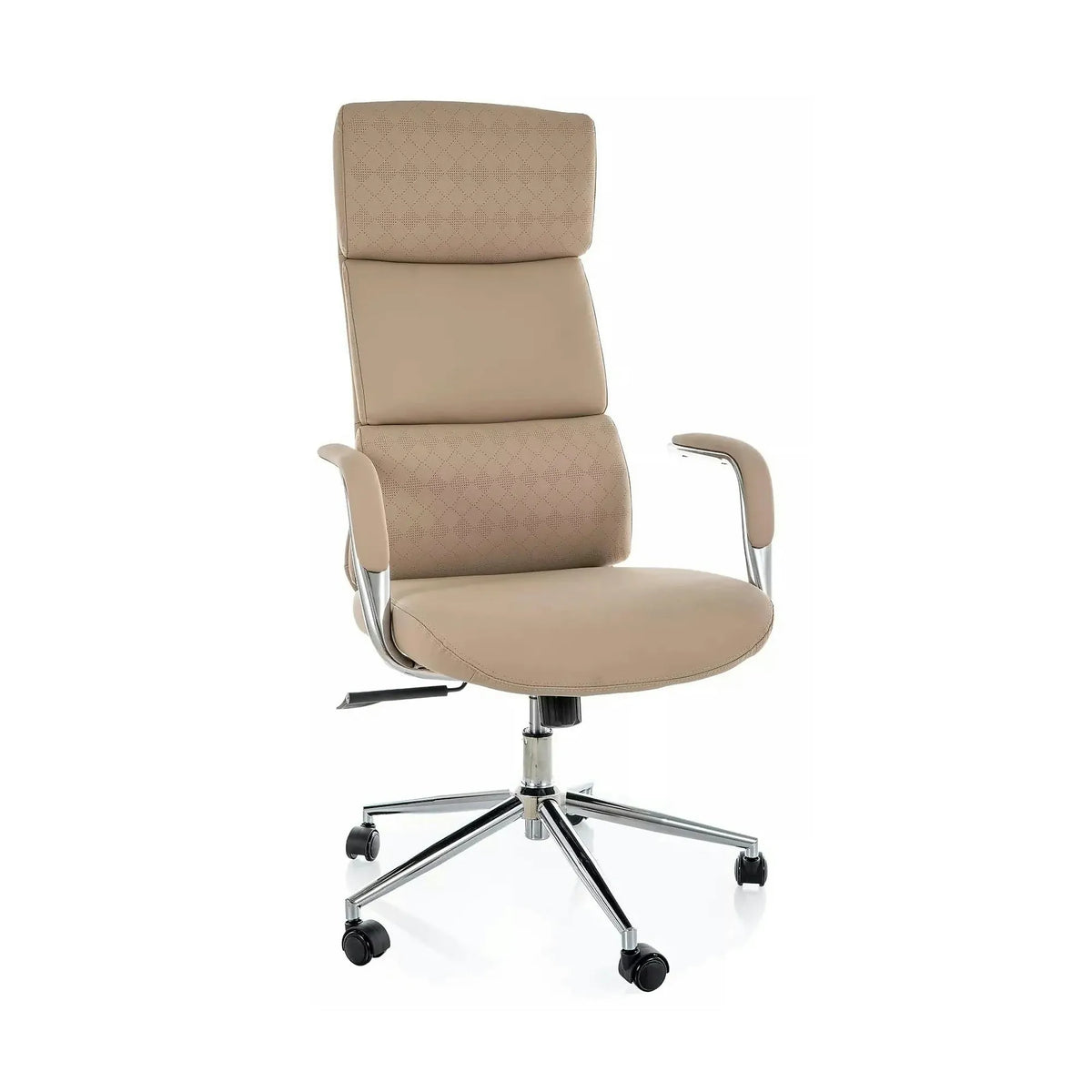 Scaun birou Q-03, bej, piele ecologică, 64x48x119 cm