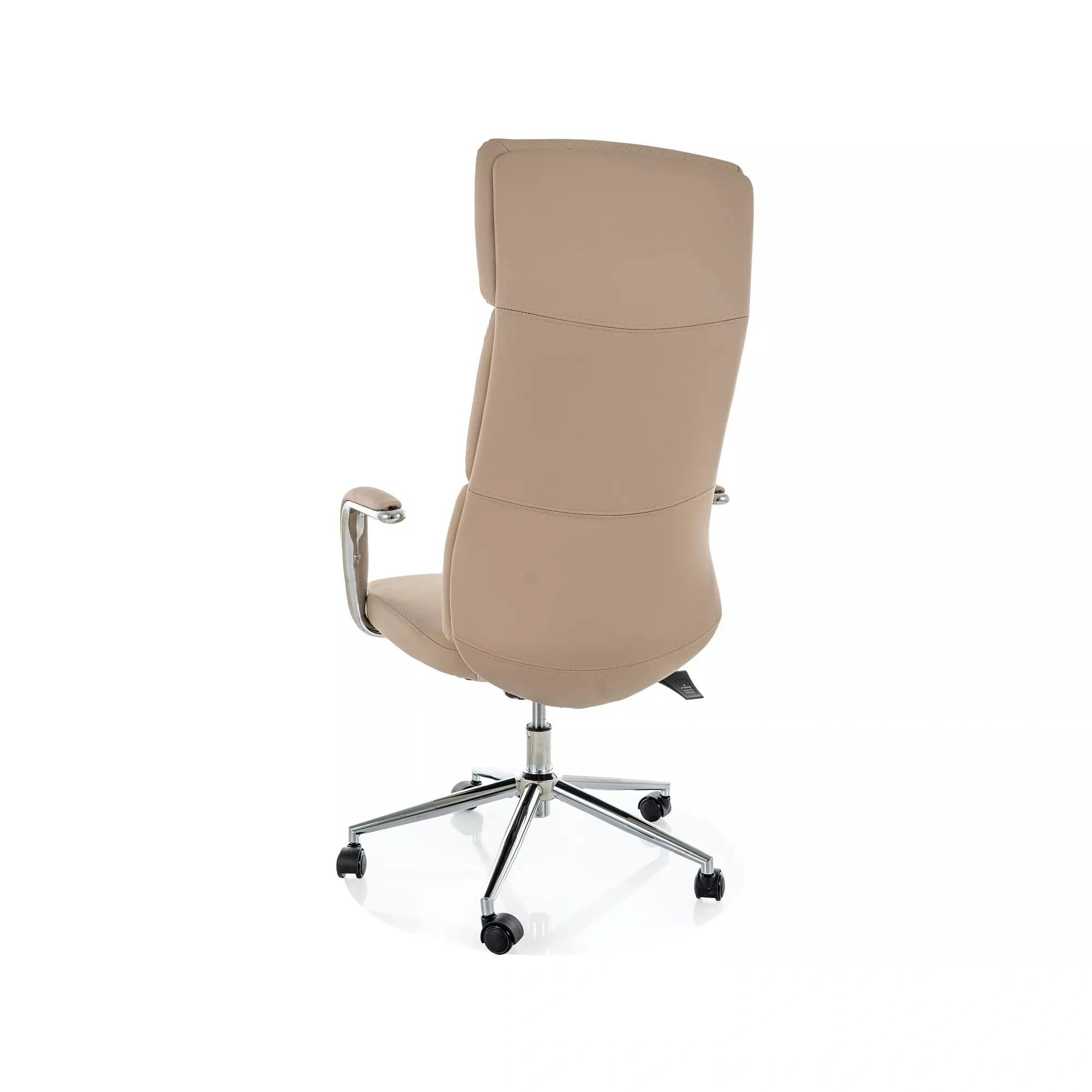 Scaun birou Q-03, bej, piele ecologică, 64x48x119 cm