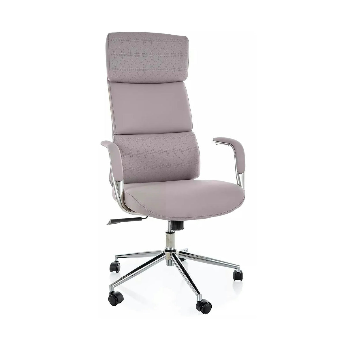 Scaun birou Q-03, gri, piele ecologică, 64x48x119 cm