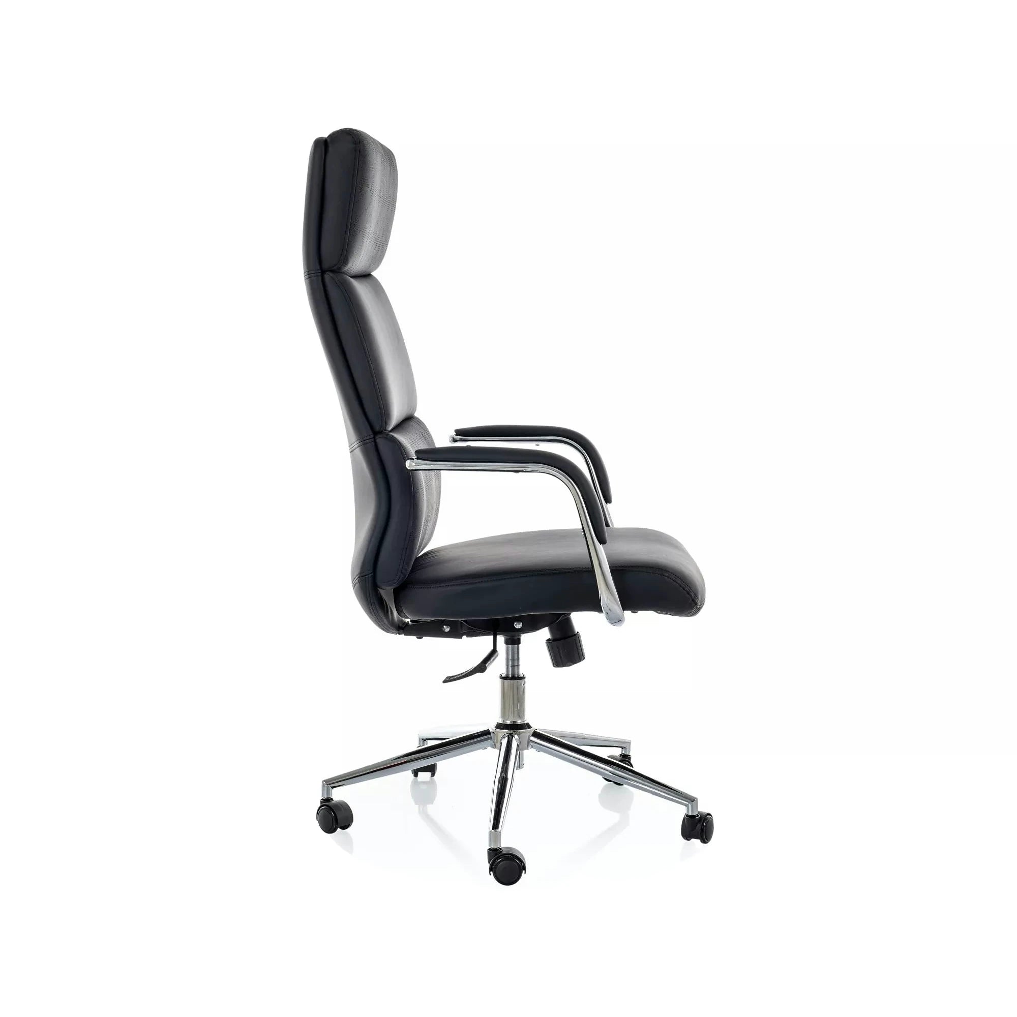 Scaun birou Q-03, negru, piele ecologică, 64x48x119 cm