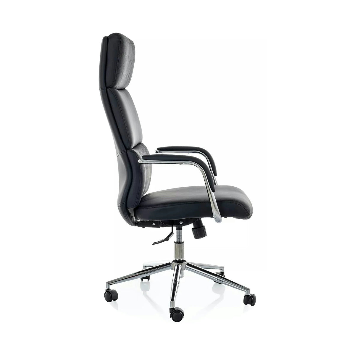 Scaun birou Q-03, negru, piele ecologică, 64x48x119 cm