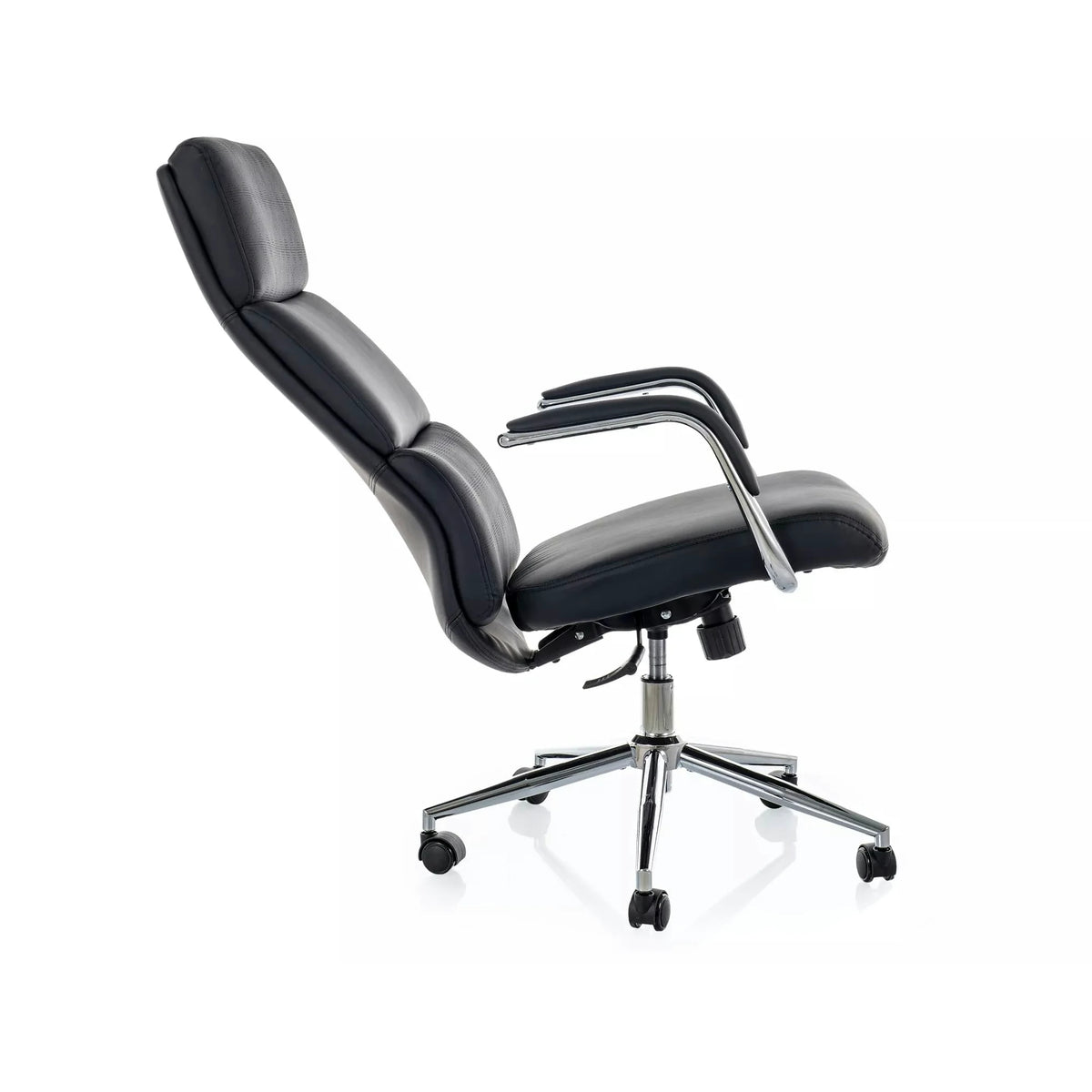 Scaun birou Q-03, negru, piele ecologică, 64x48x119 cm