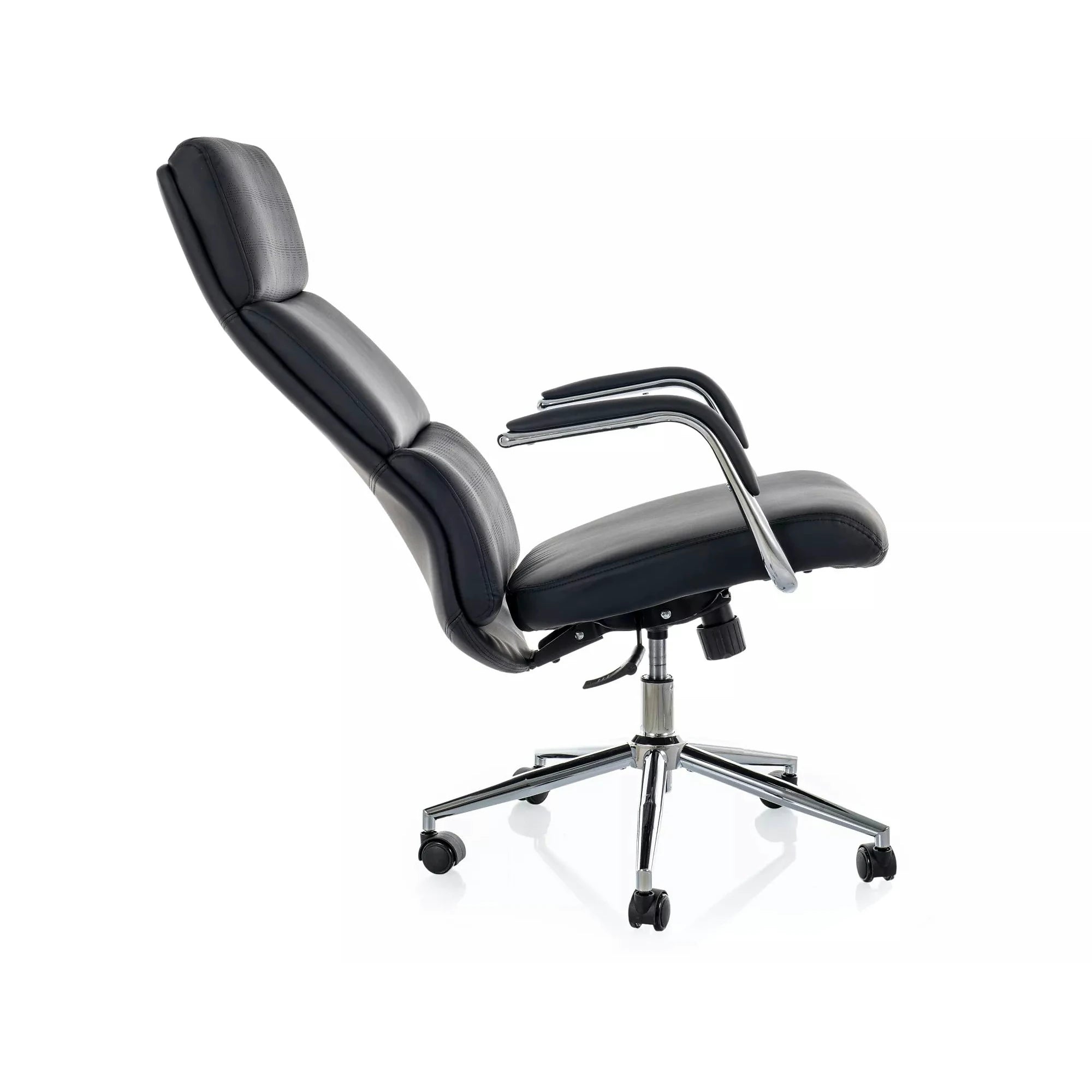 Scaun birou Q-03, negru, piele ecologică, 64x48x119 cm