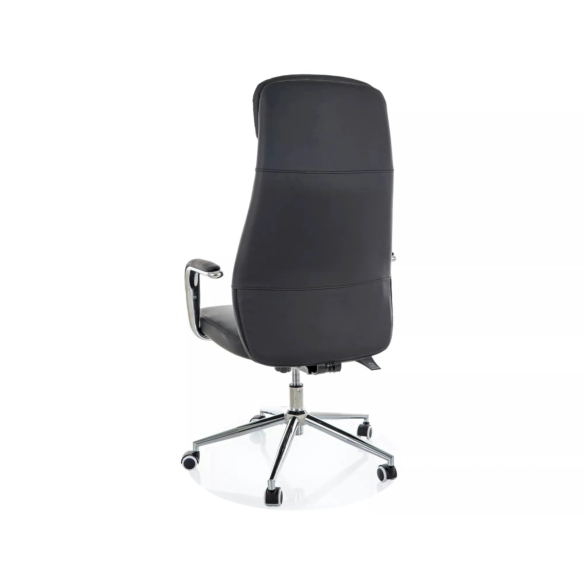 Scaun birou Q-05, negru, piele ecologică, 65x50x117 cm
