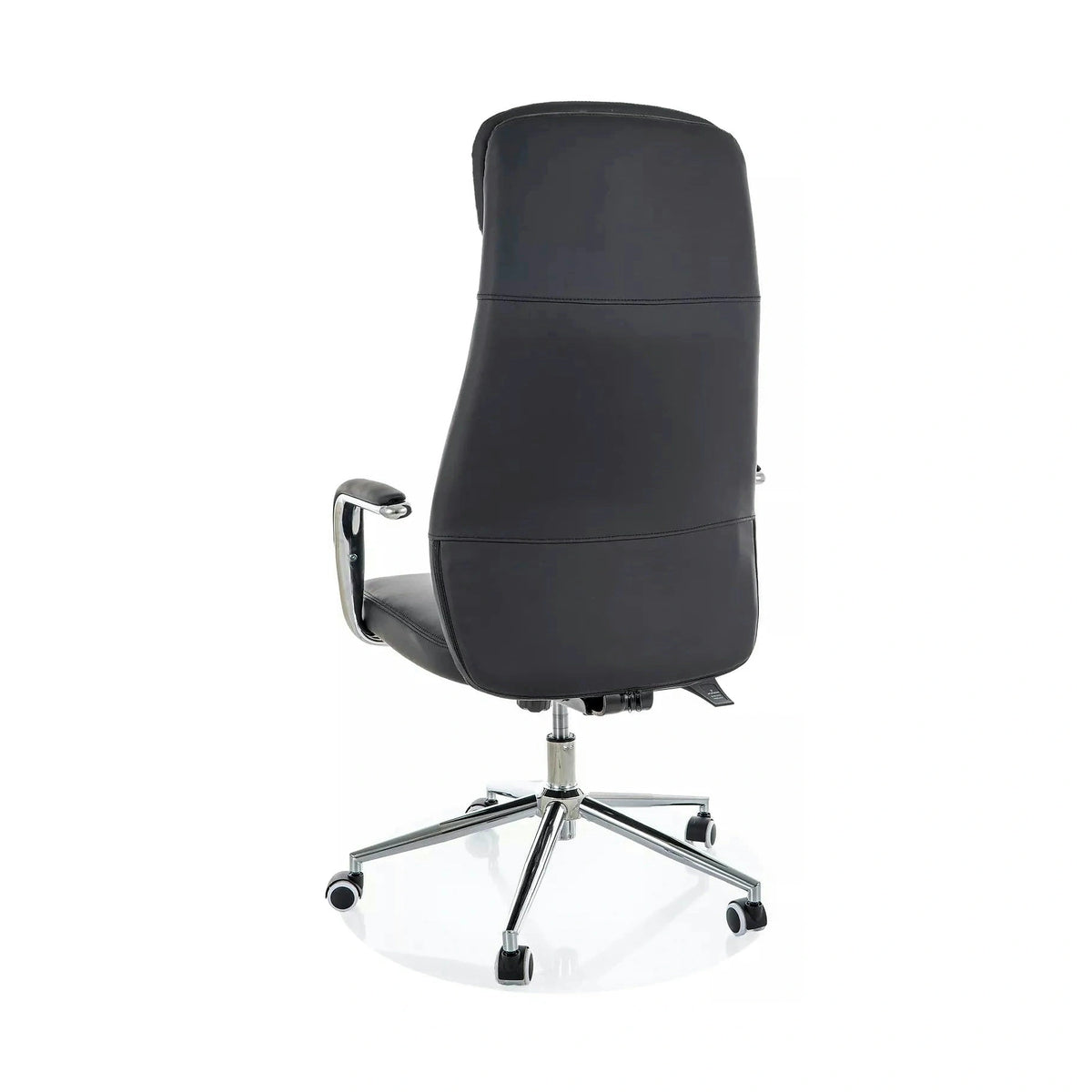 Scaun birou Q-05, negru, piele ecologică, 65x50x117 cm