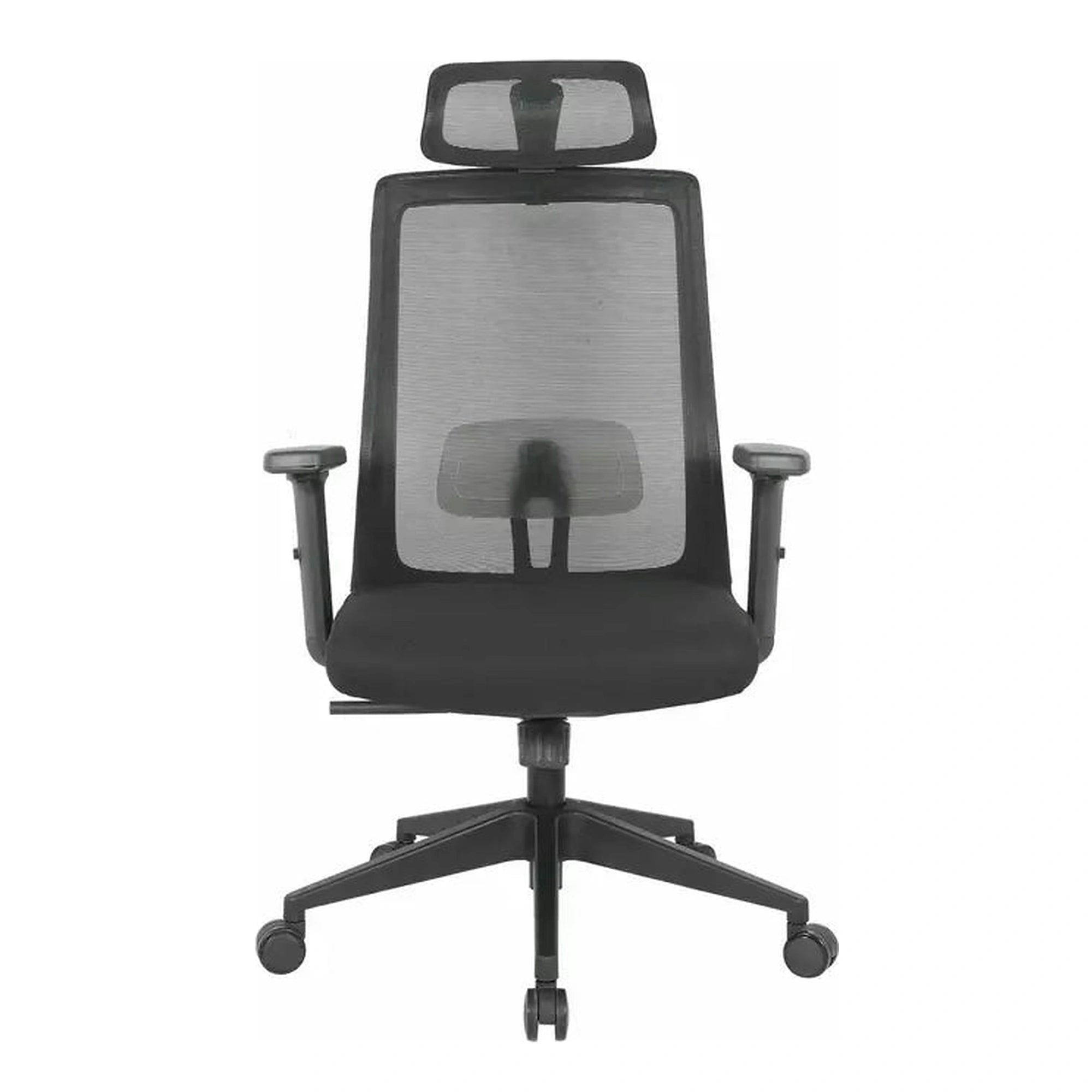 Scaun birou Q-058, negru, stofa/plasa, 65x50x113/123 cm