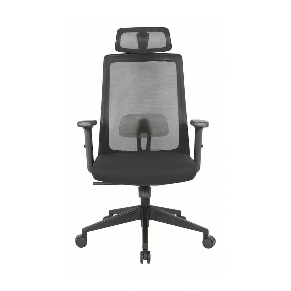 Scaun birou Q-058, negru, stofa/plasa, 65x50x113/123 cm