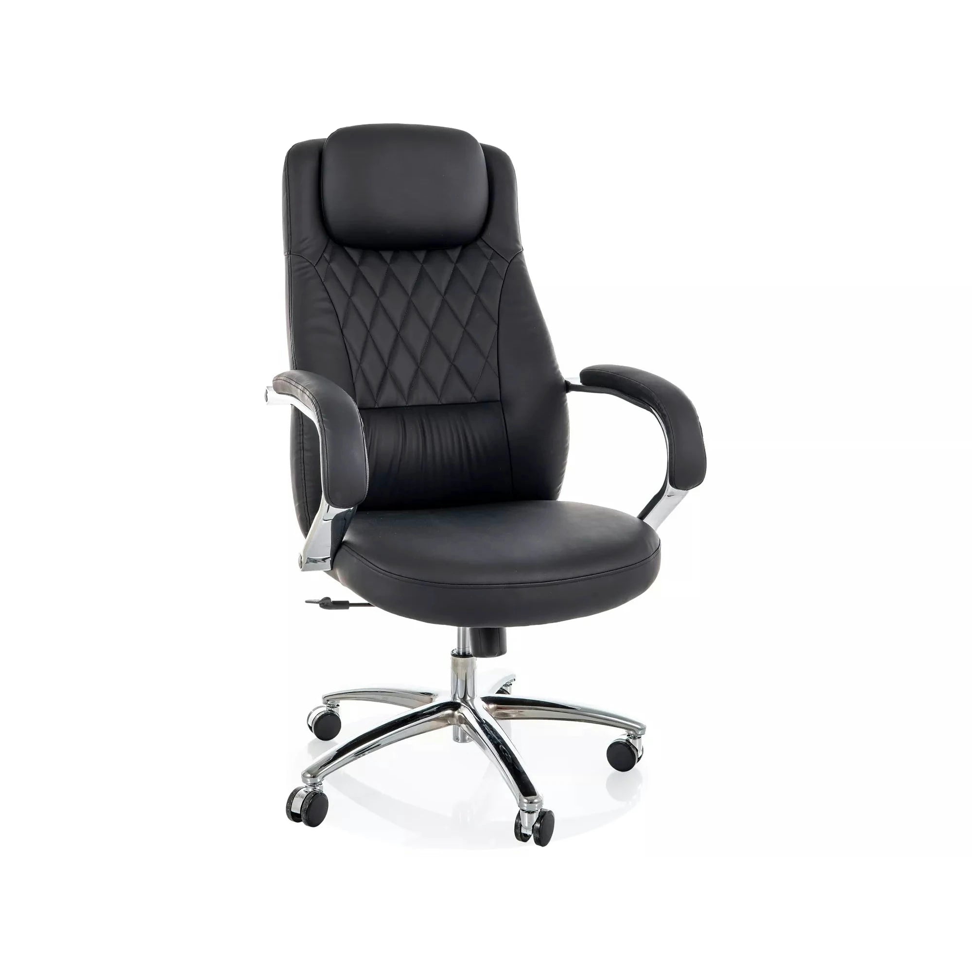Scaun birou Q-07, negru, piele ecologică, 68x51x116 cm