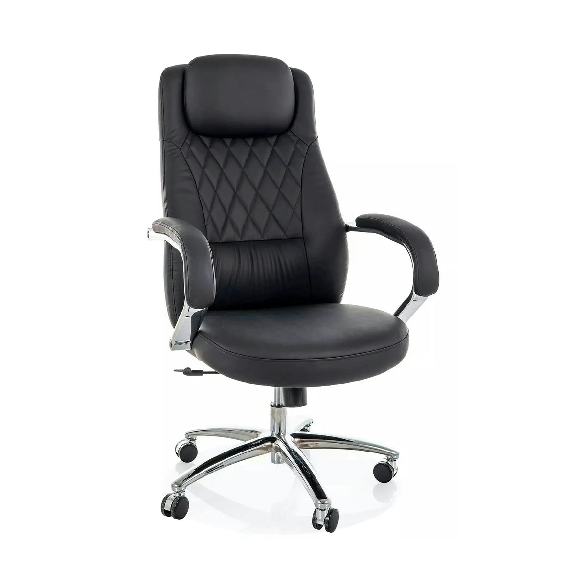 Scaun birou Q-07, negru, piele ecologică, 68x51x116 cm