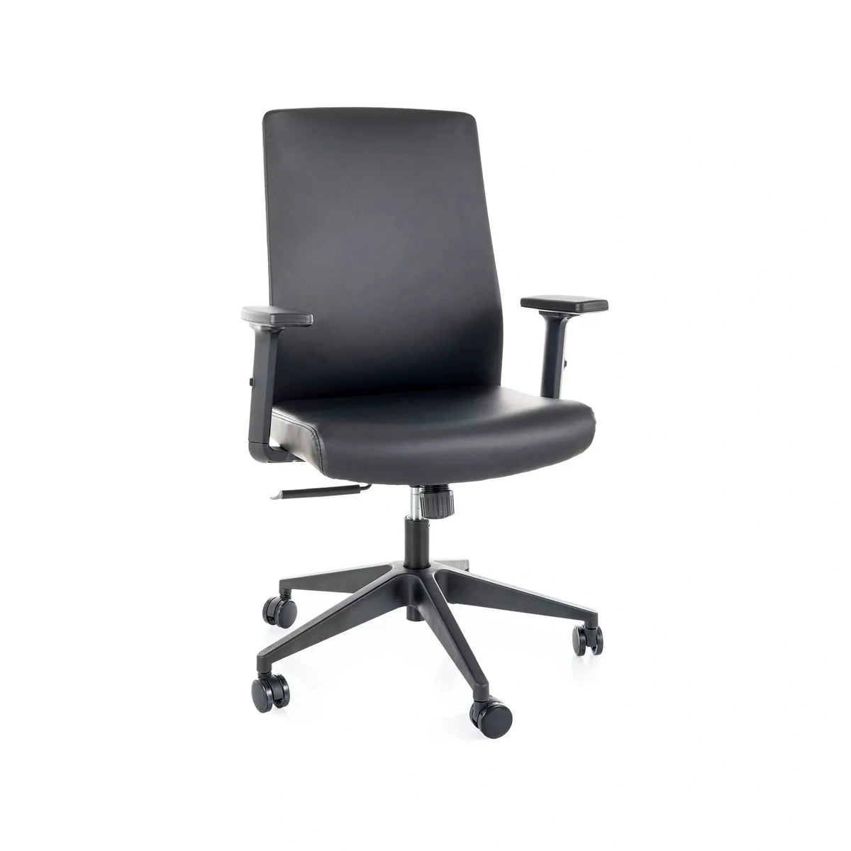 Scaun birou Q-085, negru, piele ecologică, 64x44x100 cm