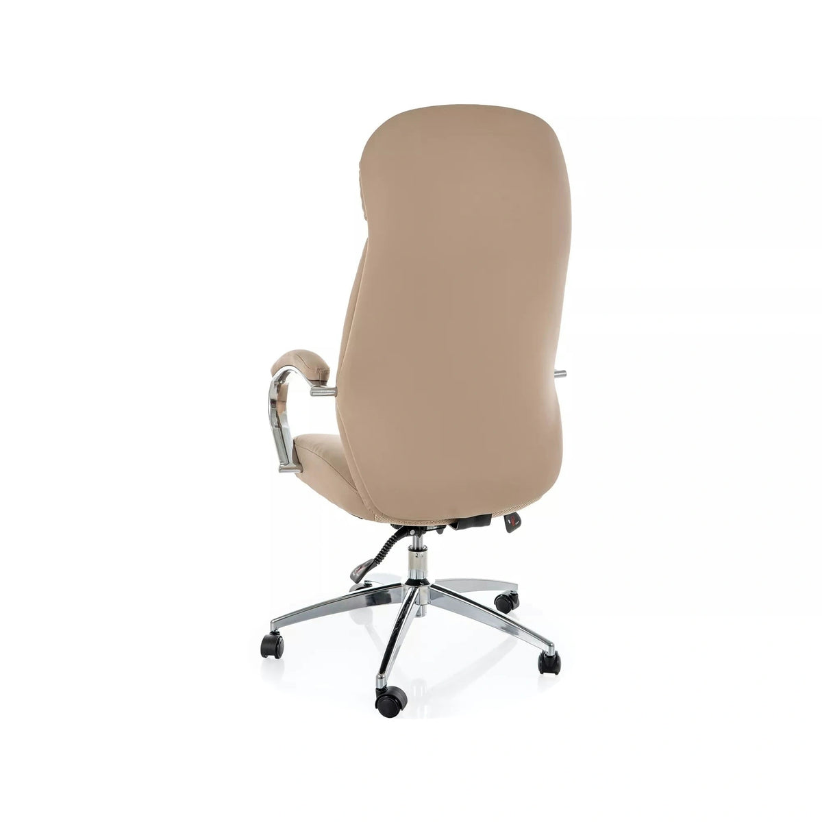 Scaun birou Q-09, bej, piele ecologică, 64x48x118 cm