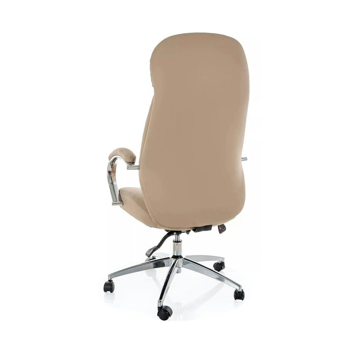 Scaun birou Q-09, bej, piele ecologică, 64x48x118 cm
