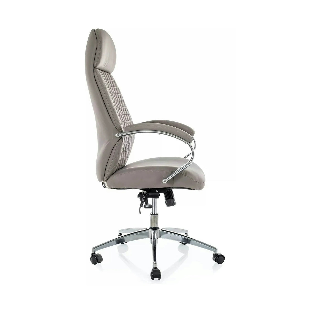 Scaun birou Q-09, gri, piele ecologică, 64x48x118 cm