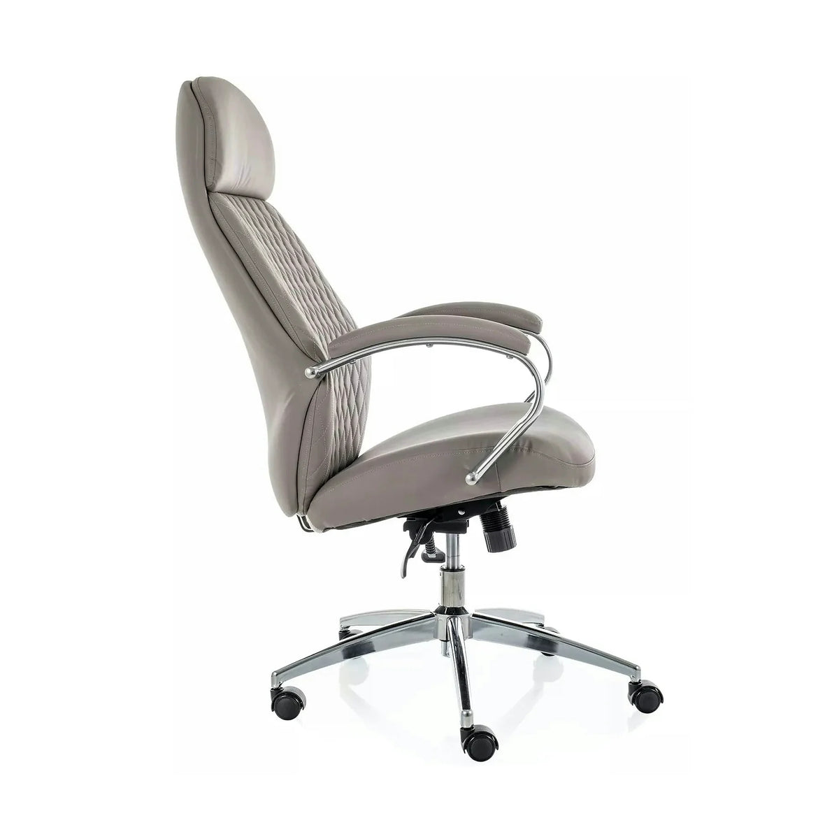 Scaun birou Q-09, gri, piele ecologică, 64x48x118 cm