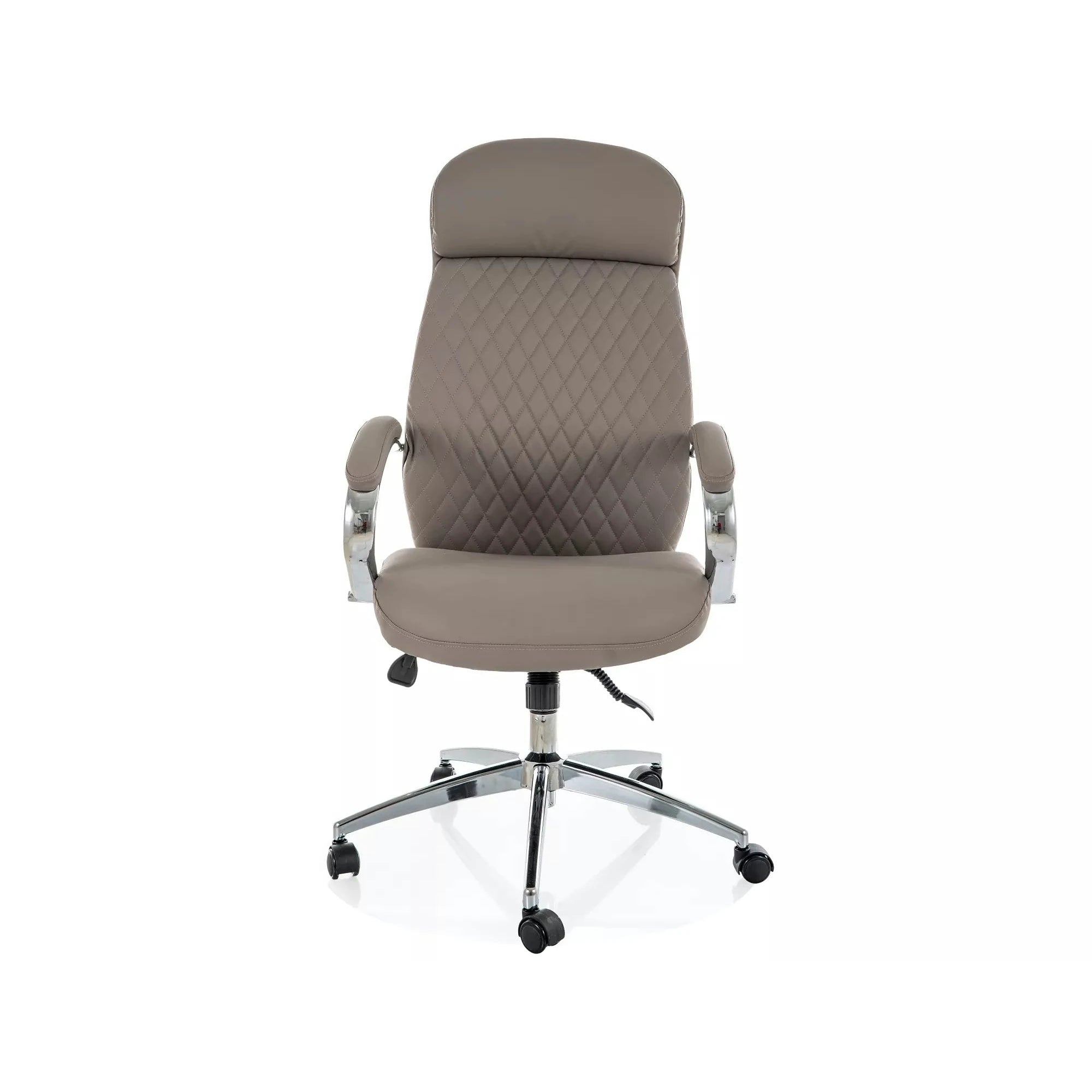 Scaun birou Q-09, gri, piele ecologică, 64x48x118 cm