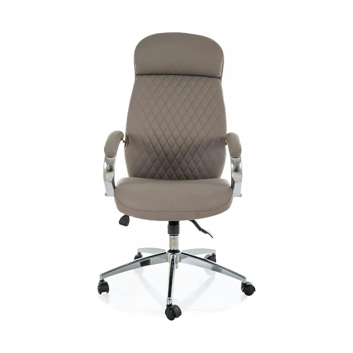 Scaun birou Q-09, gri, piele ecologică, 64x48x118 cm