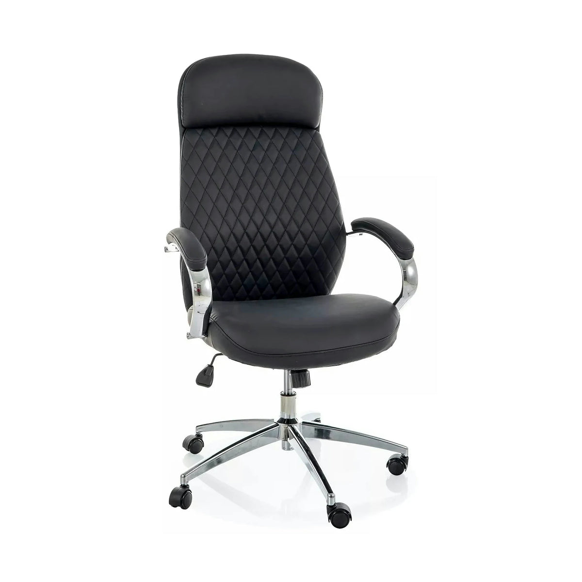 Scaun birou Q-09, negru, piele ecologică, 64x48x118 cm