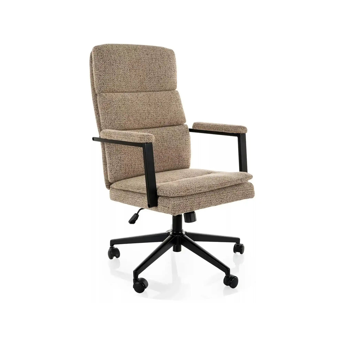 Scaun birou Q-090, bej închis, stofă, 62x48x106 cm