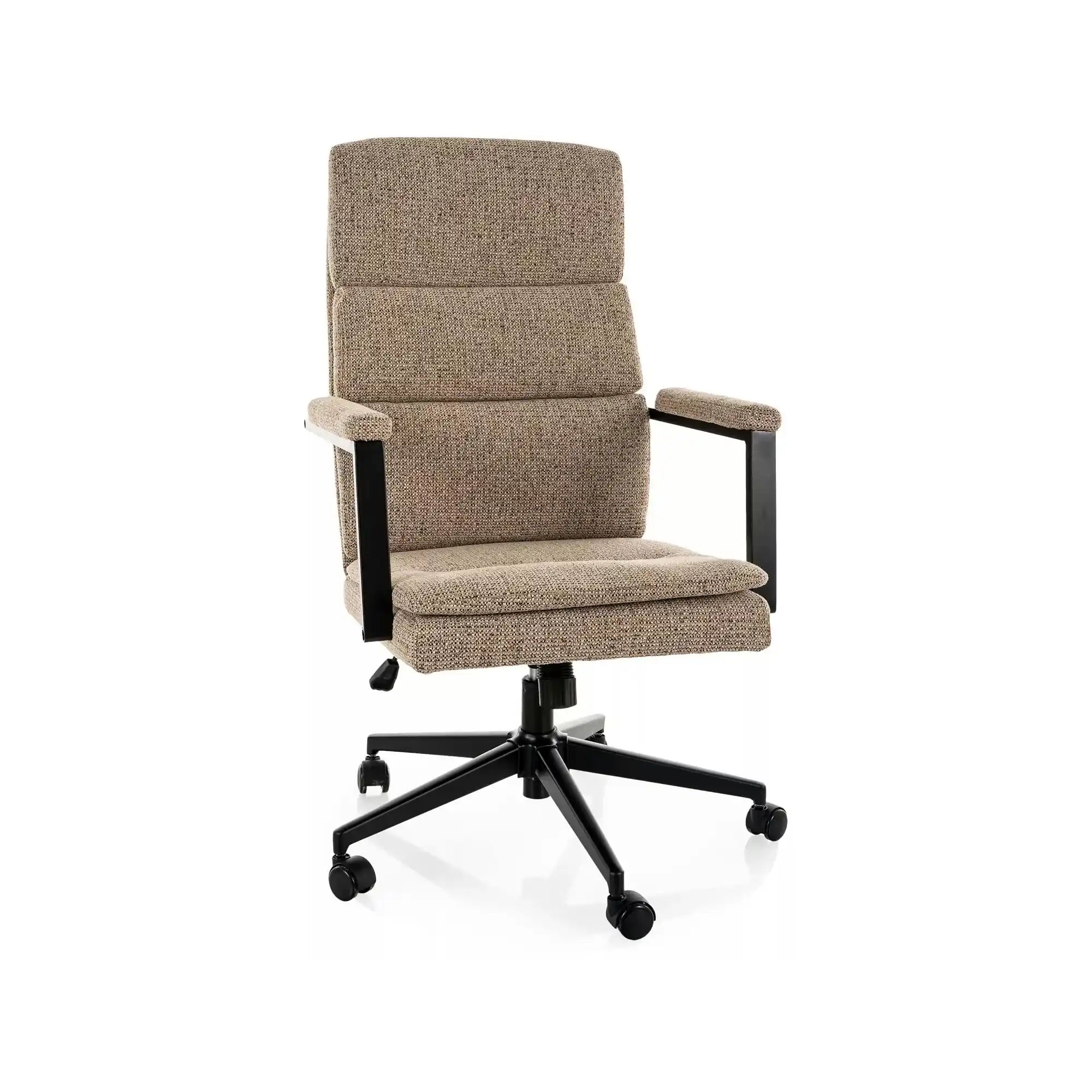 Scaun birou Q-090, bej închis, stofă, 62x48x106 cm