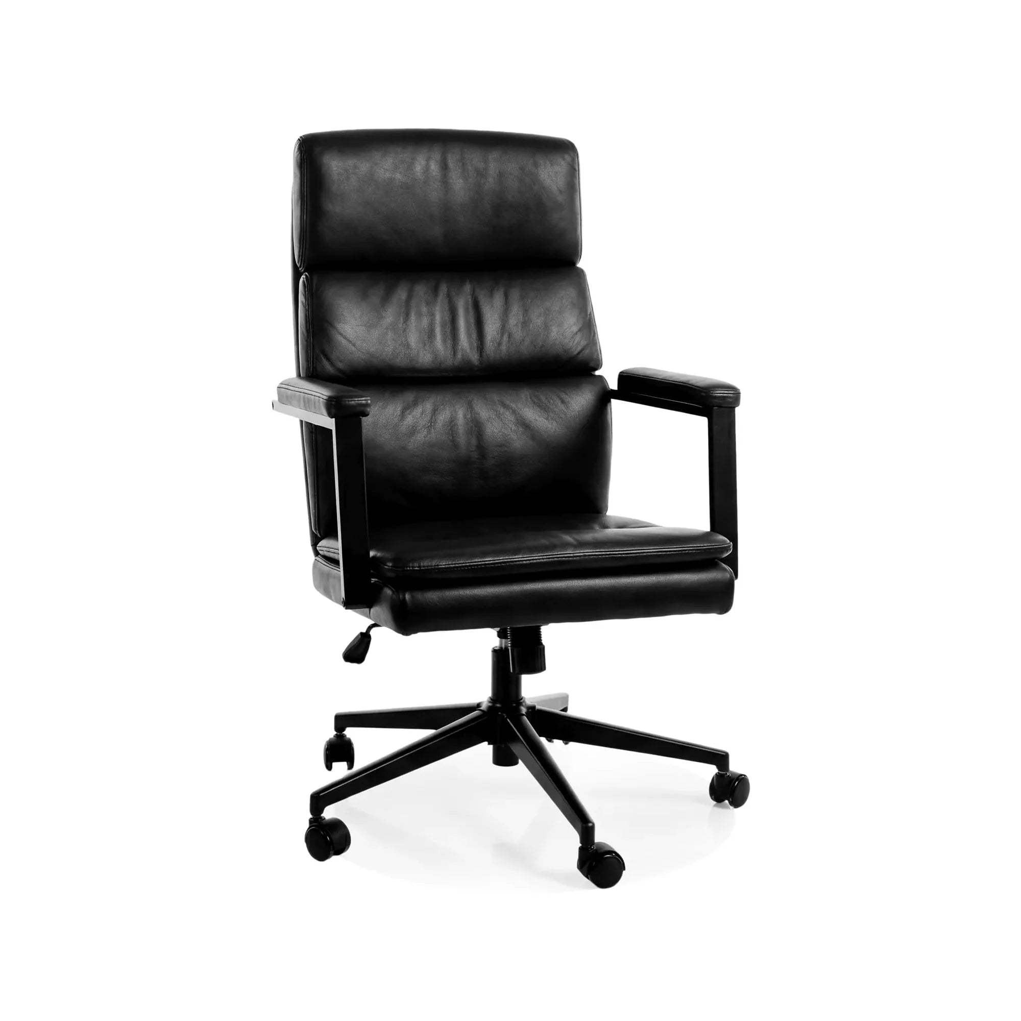 Scaun birou Q-090, negru, piele ecologică, 62x48x106 cm