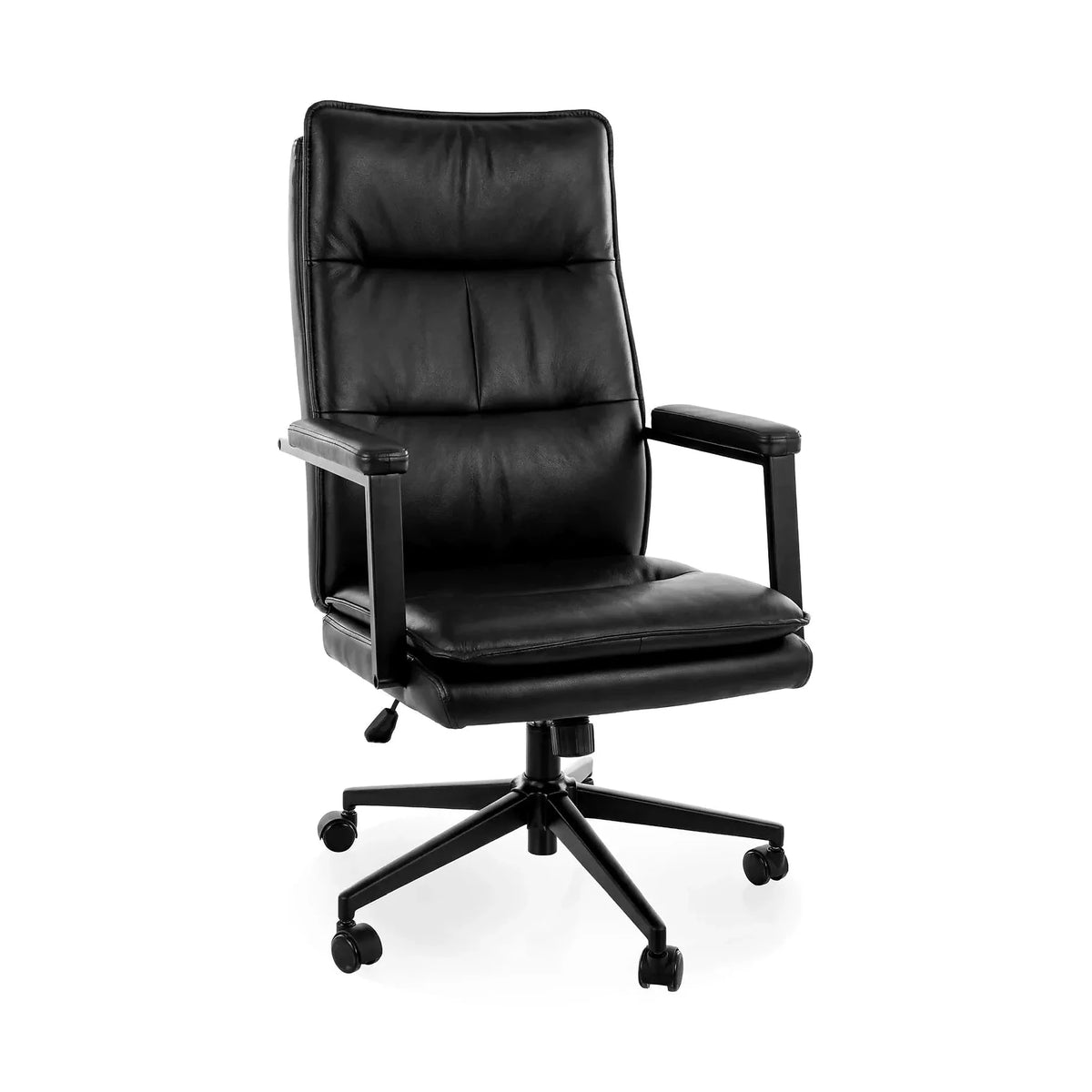 Scaun birou Q-091, negru, piele ecologică, 62x48x111 cm
