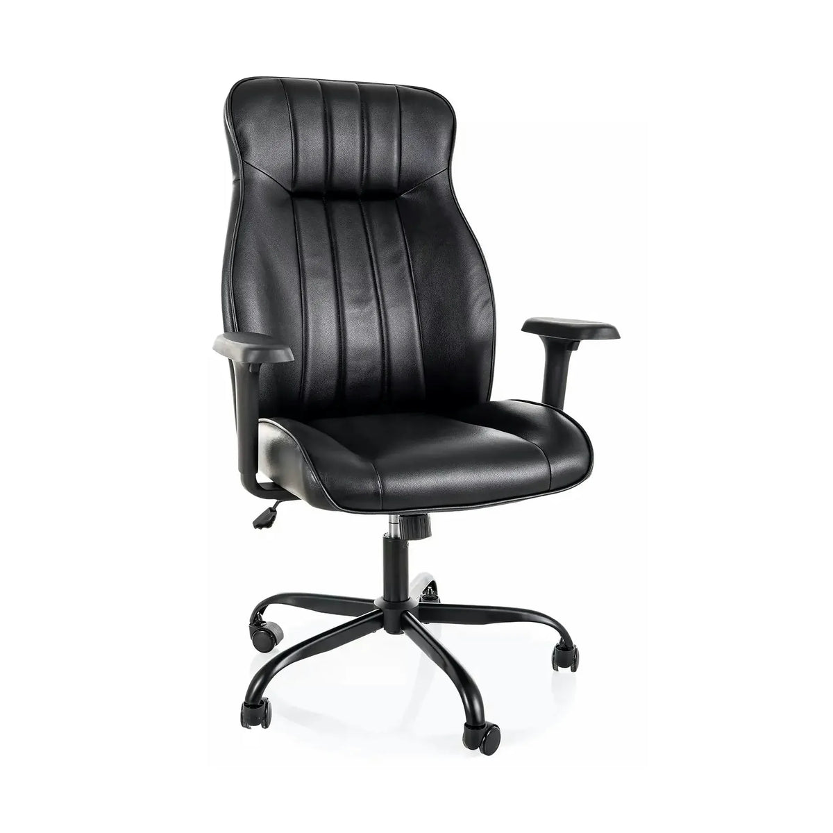 Scaun birou Q-093, negru, piele ecologică, 69x47x112 cm