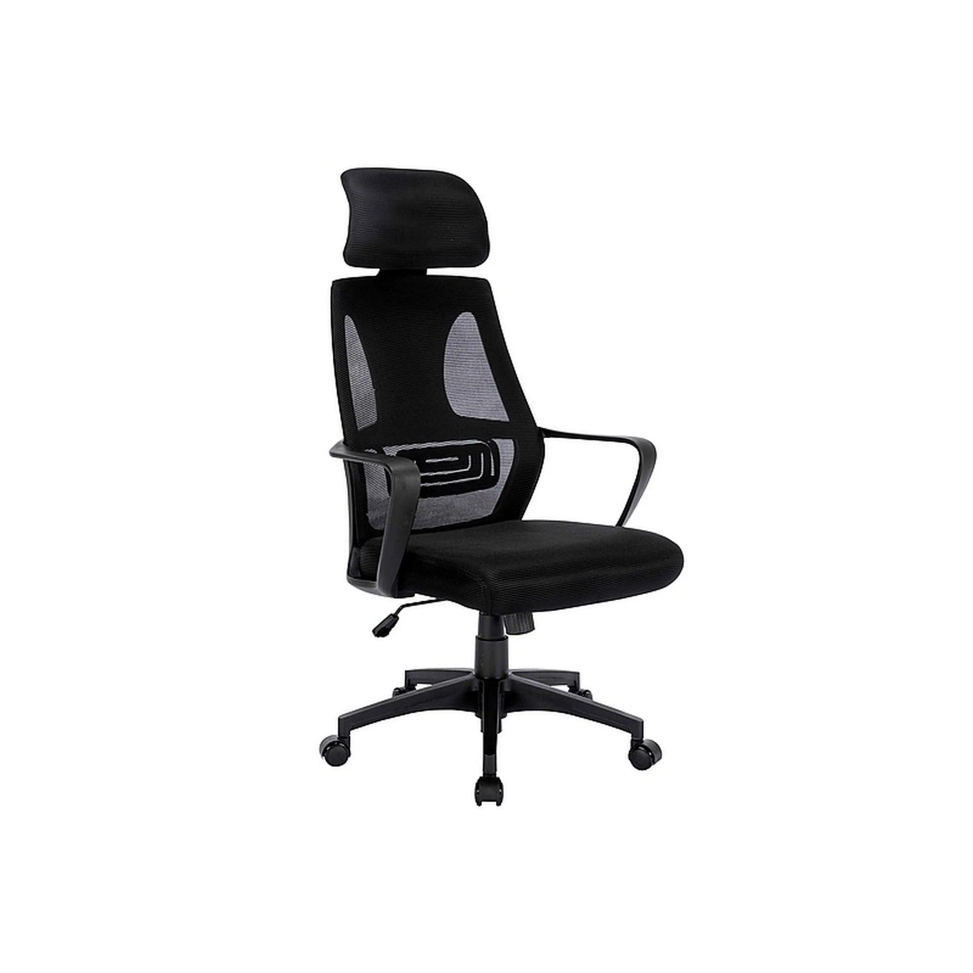 Scaun birou Q-095, negru, stofa/plasa, 60x50x117/126 cm